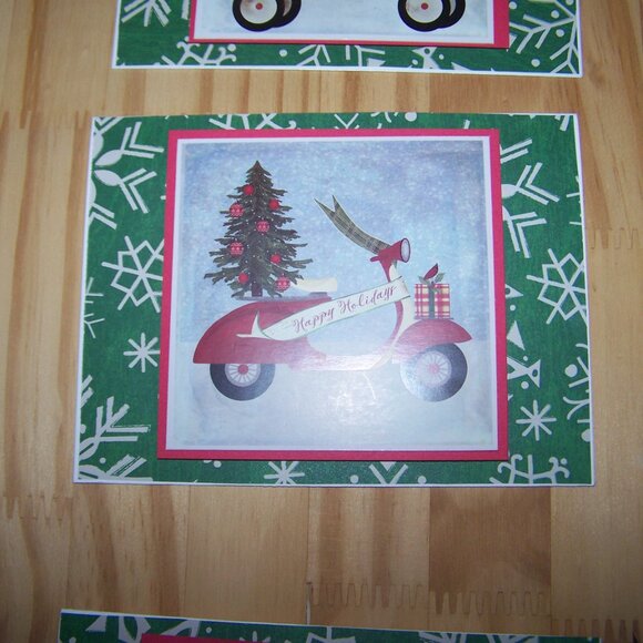 Handmade Set of 12 Vtg Transport Christmas Cards - Picture 3 of 13